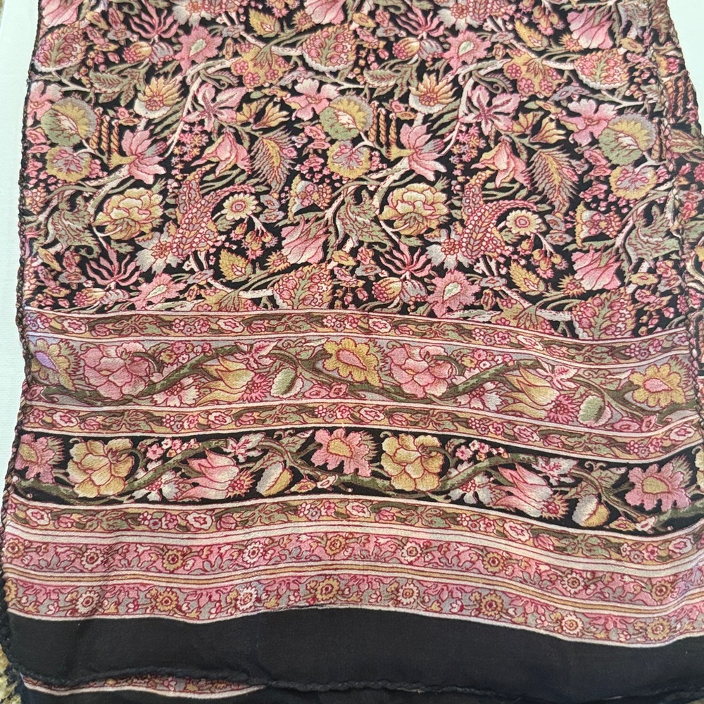 Floral Patterned Silk Scarf - Picture 2 of 6